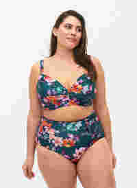 Bikini-Unterteil mit Blumenmuster und hoher Taille, Meave Print, Model