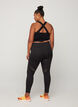 Cropped Trainingsleggings mit Mesh, Black, Model image number 0