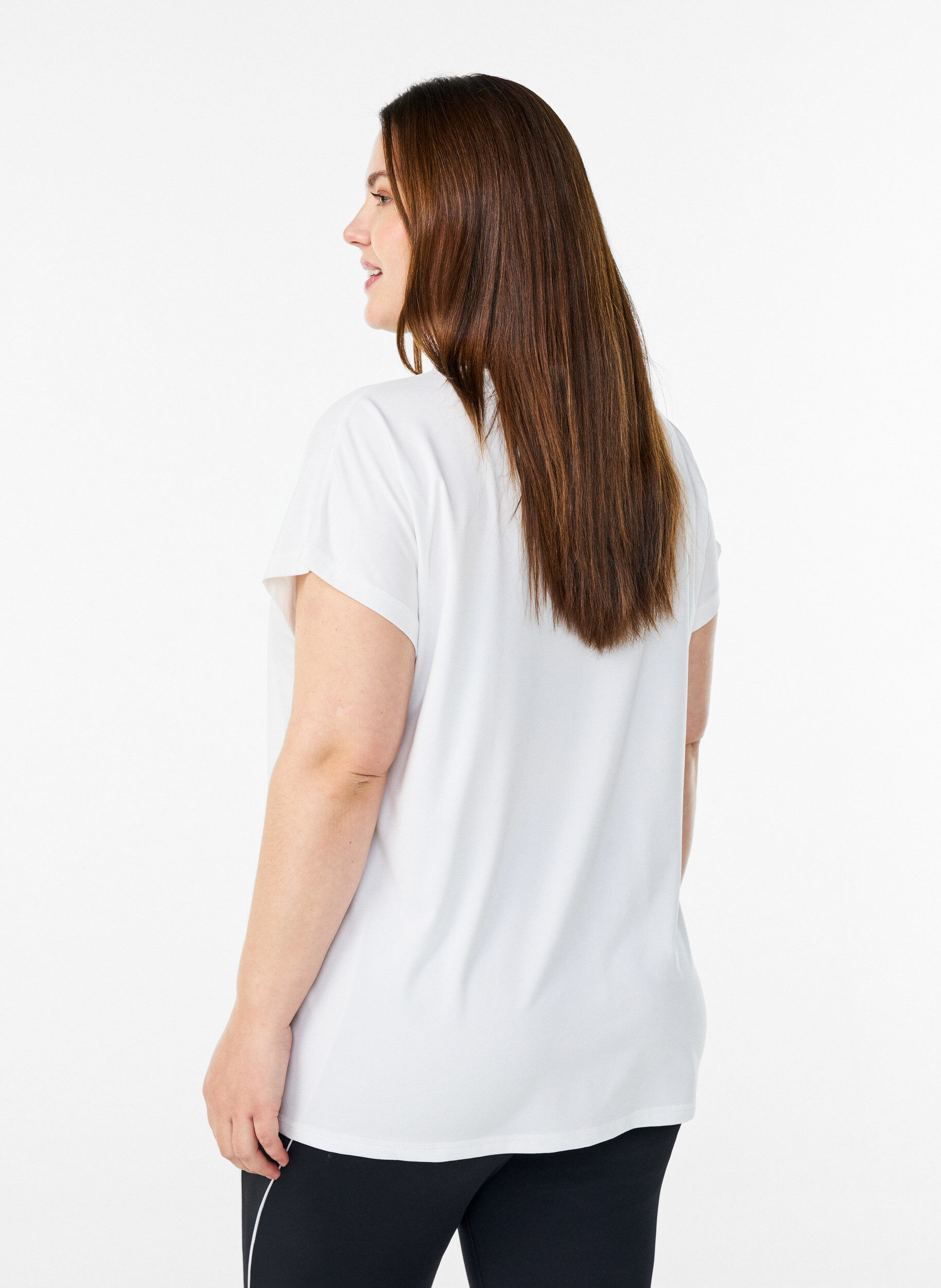 Zizzi Einfarbiges Trainings-T-Shirt, Wei&szlig;, Model image number 2