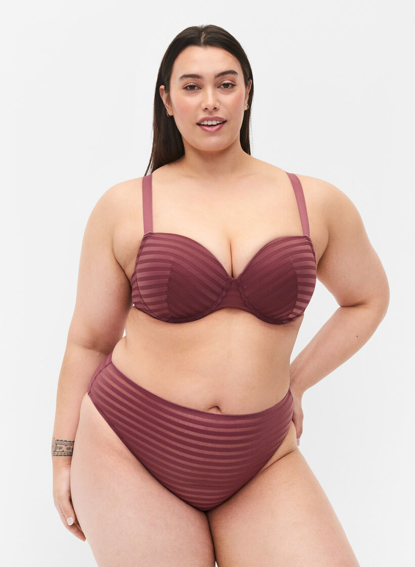 Gestreifte Tai-Panty mit normaler Taille, Nocturne ASS, Model image number 0