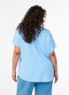 Bluse mit kurzen &Auml;rmeln und Rundhalsausschnitt, Blau, Model image number 2