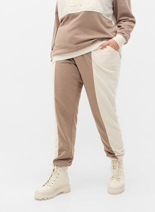 Sweatpants mit Colour-Block, Timber Wolf/Birch, Model image number 3