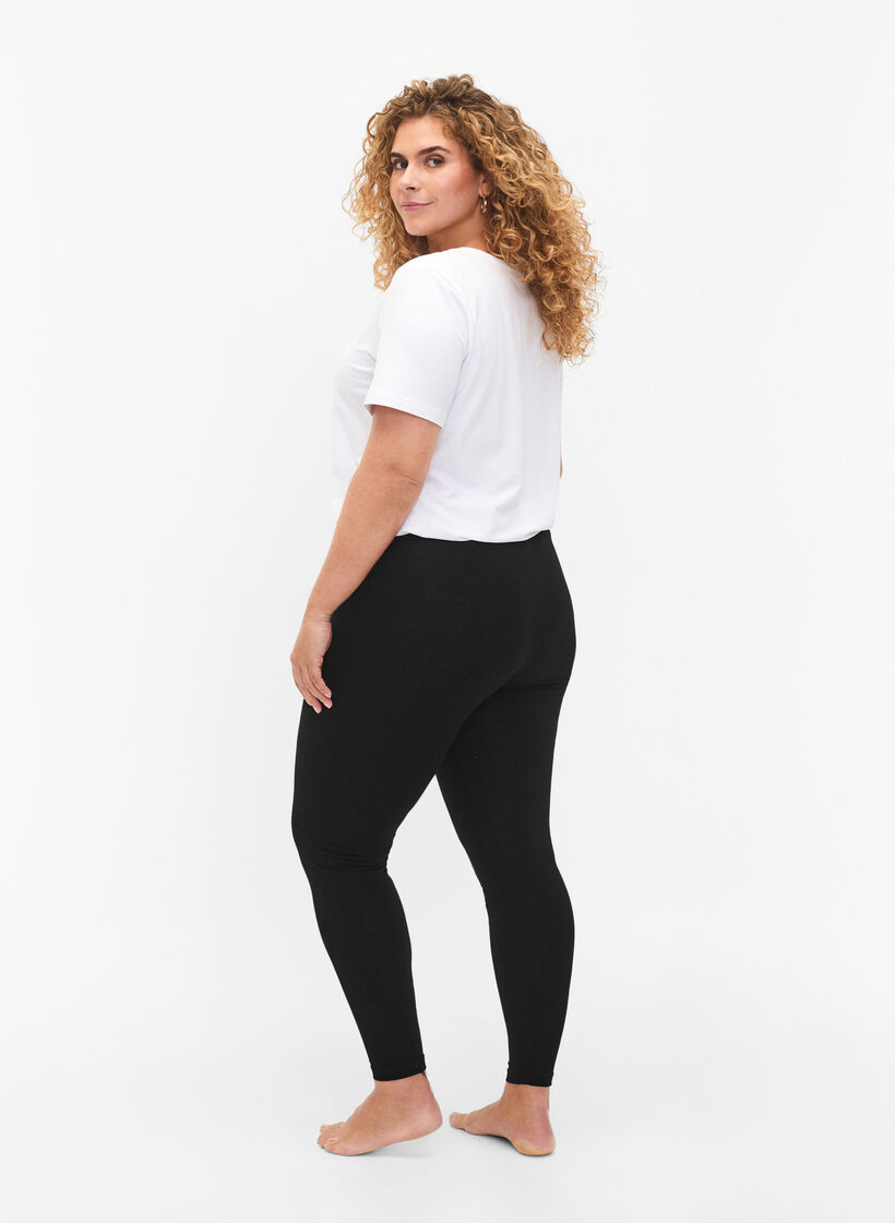 2-pack Baumwoll-Leggings, Schwarz, Model image number 2
