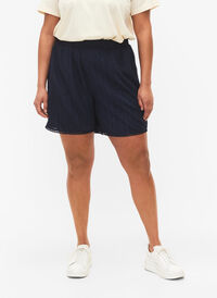 Shorts mit strukturiertem Muster, Navy Blazer, Model