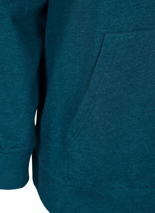 Sweatshirt mit Reißverschluss und Kapuze, Deep Teal, Packshot image number 3