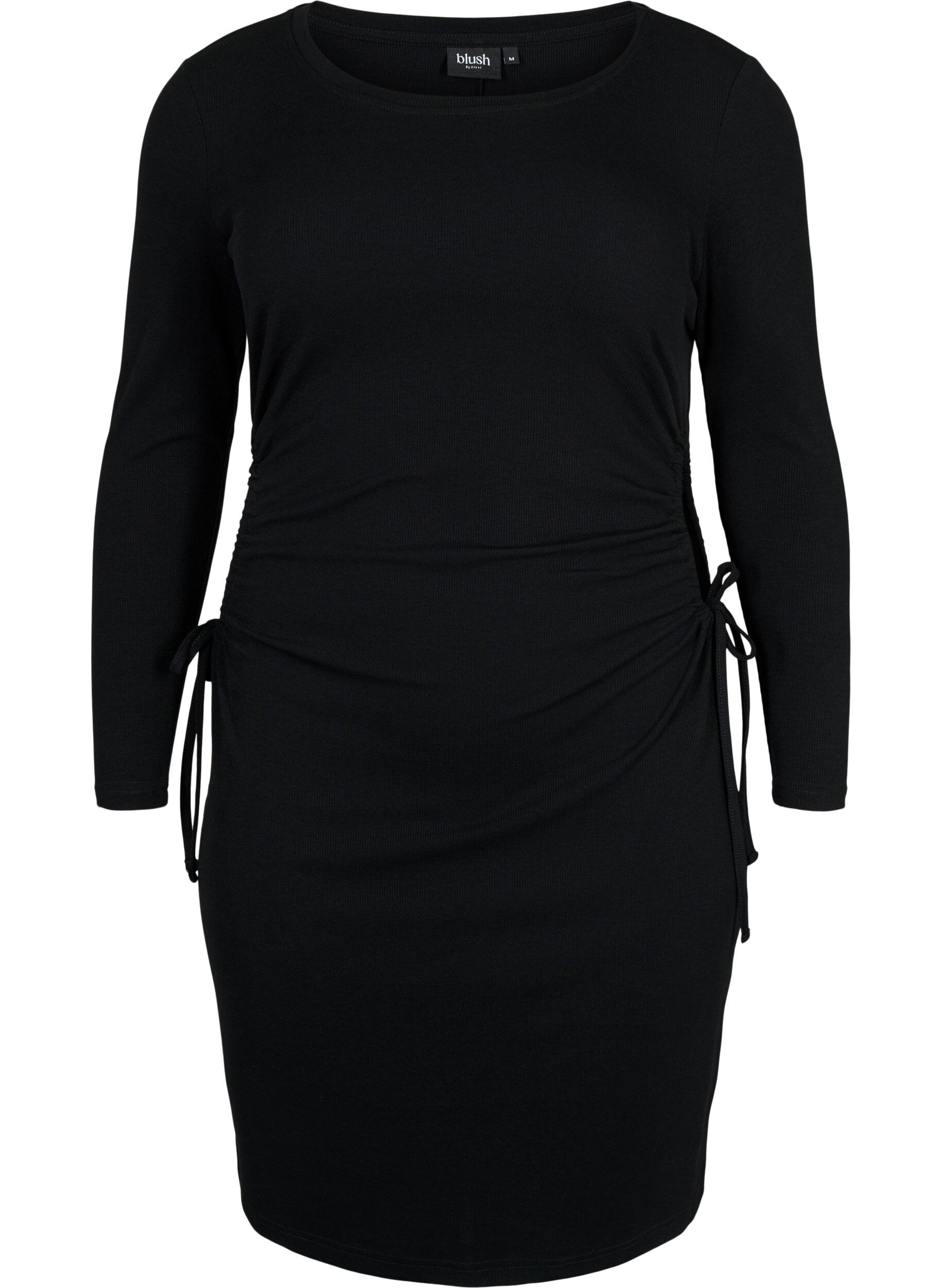 Zizzi Eng anliegendes Kleid mit Ausschnitt, Black, Packshot image number 0