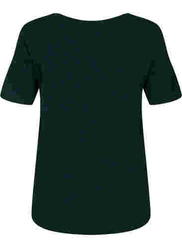 Einfarbiges basic T-Shirt aus Baumwolle, Scarab, Packshot image number 1