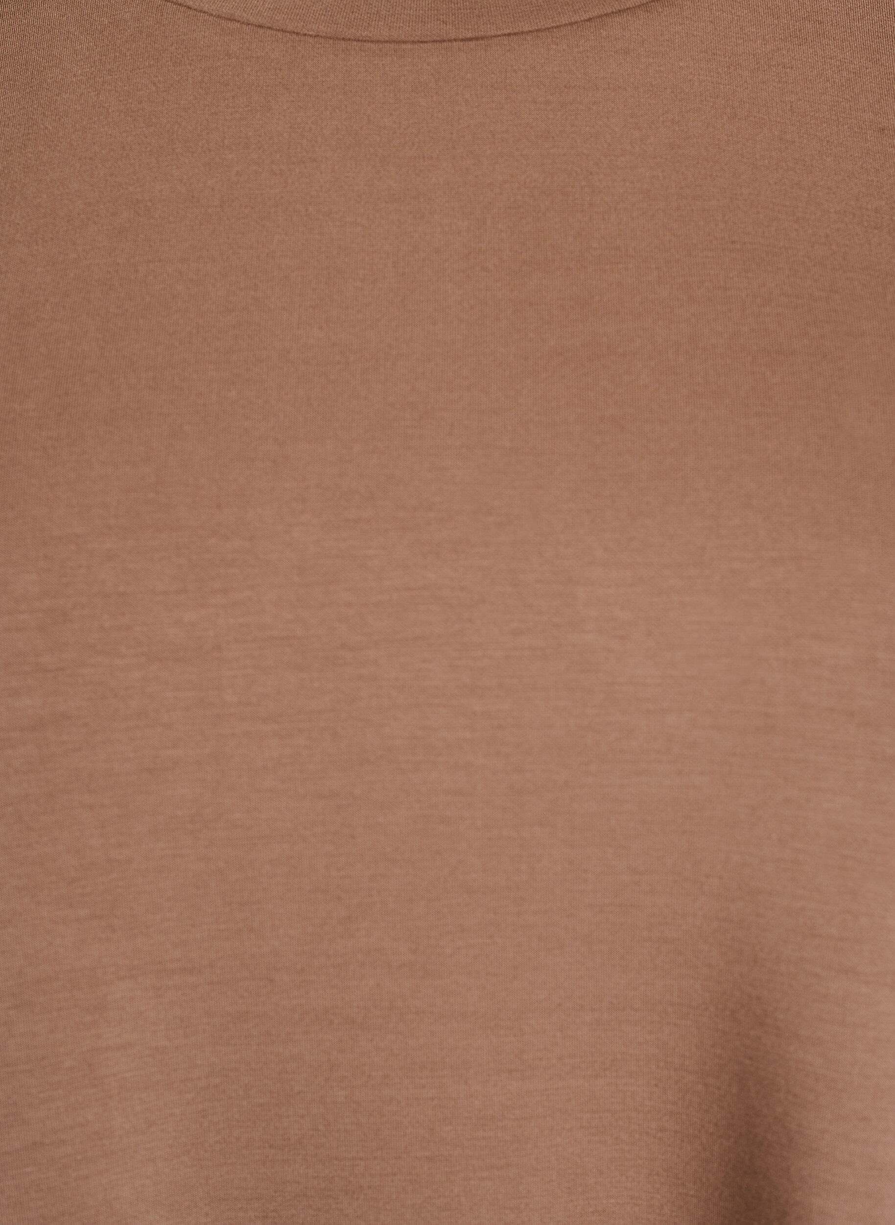 Zizzi Bluse aus Jersey mit Rundhalsausschnitt, Braun, Packshot image number 2