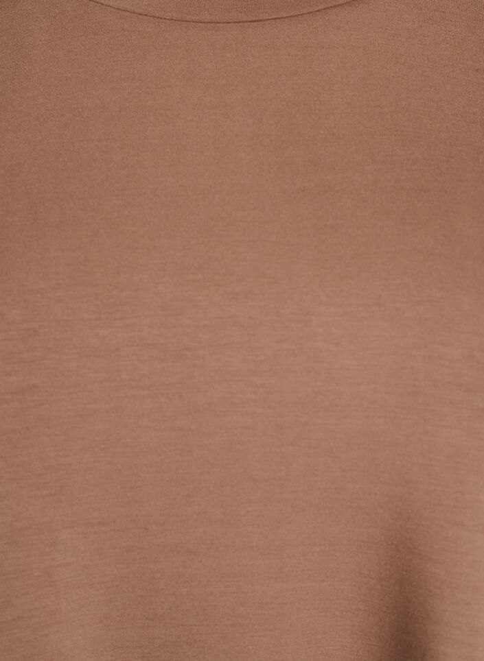 Bluse aus Jersey mit Rundhalsausschnitt, Braun, Packshot image number 2