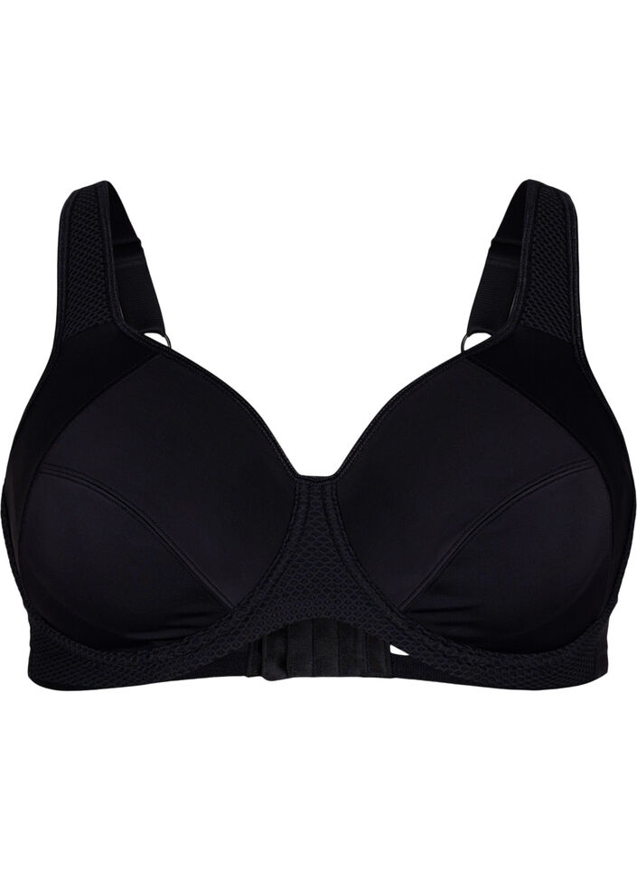 CORE, HIGH SUPPORT WIRE BRA – Sport-BH mit Bügel, Schwarz, Packshot