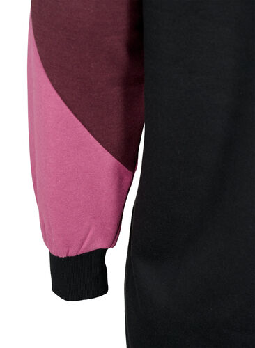 Langer Pullover mit Farbblock-Muster, Fudge Color B. , Packshot image number 3