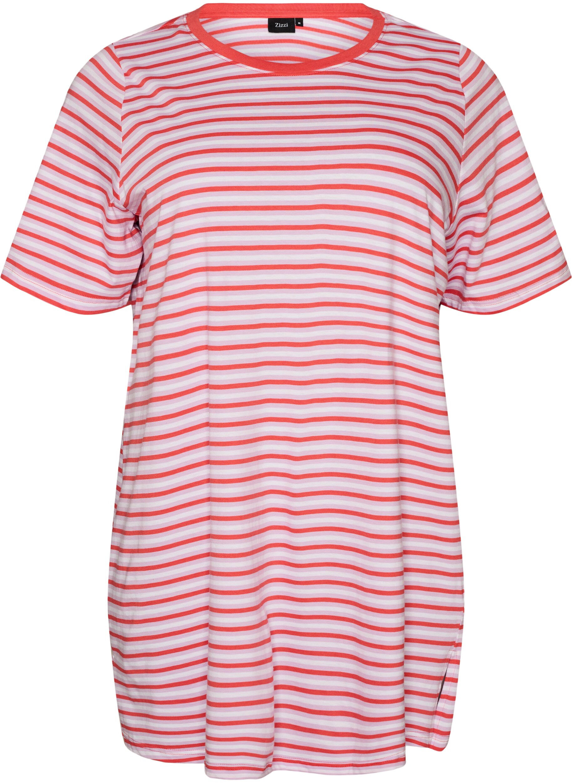 Langes oversized T-Shirt aus Bio-Baumwolle mit Streifen