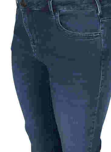 Super Slim Amy Jeans mit hoher Taille, Dark blue, Packshot image number 2