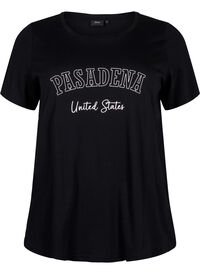 T-Shirt aus Baumwolle mit Textaufdruck