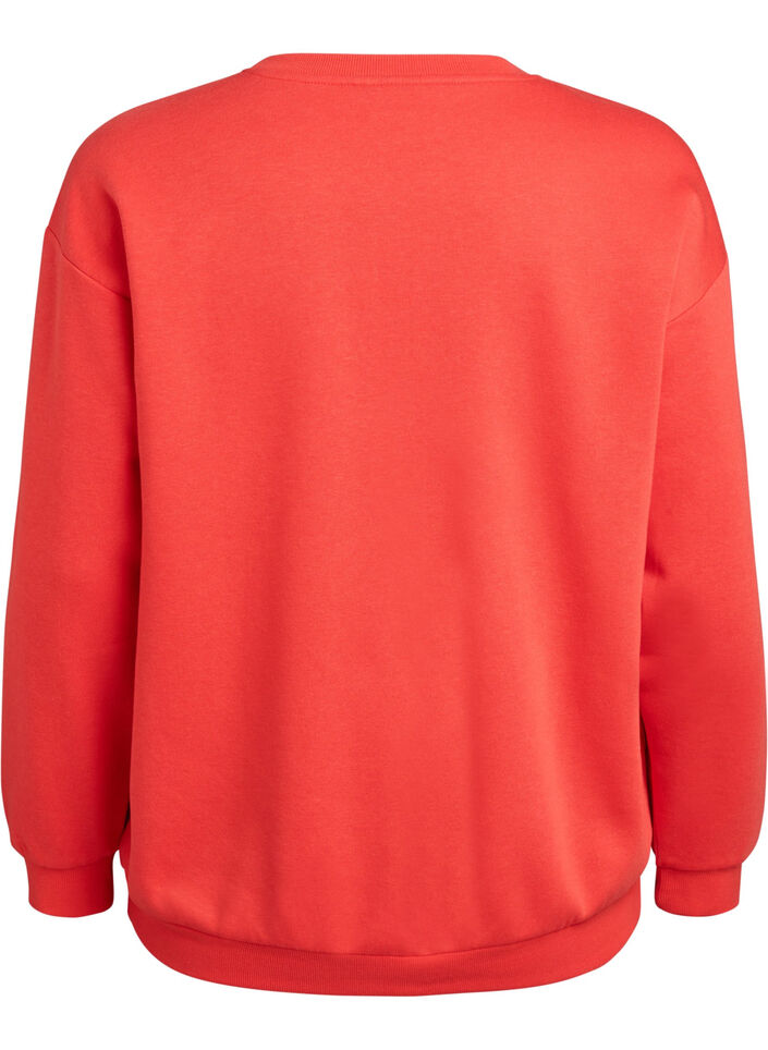 Sweatshirt mit Motiv auf der Vorderseite, Rot, Packshot image number 1