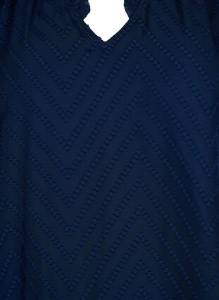Bluse mit langen Ärmeln und Rüschendetails, Navy Blazer, Packshot image number 2