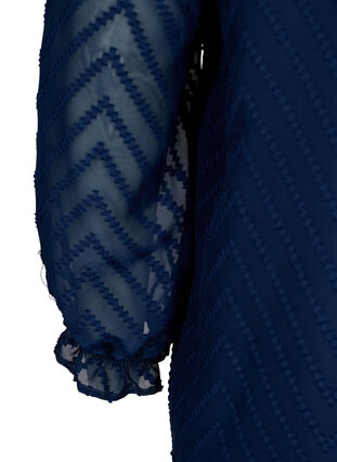 Bluse mit langen Ärmeln und Rüschendetails, Navy Blazer, Packshot image number 3