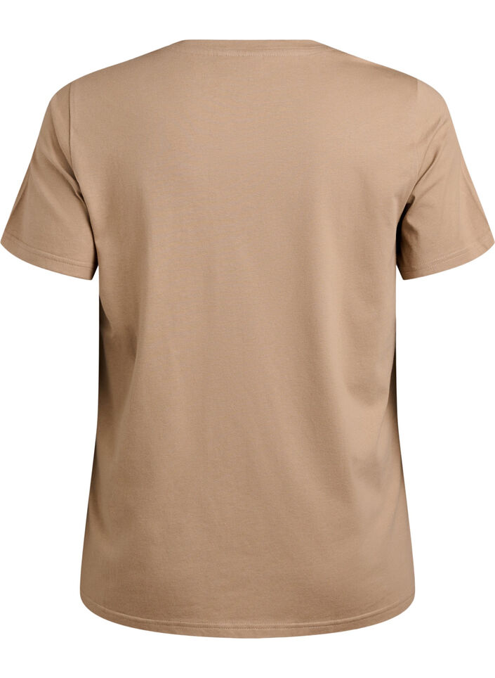 T-Shirt mit dekorativen Details, Beige, Packshot image number 1