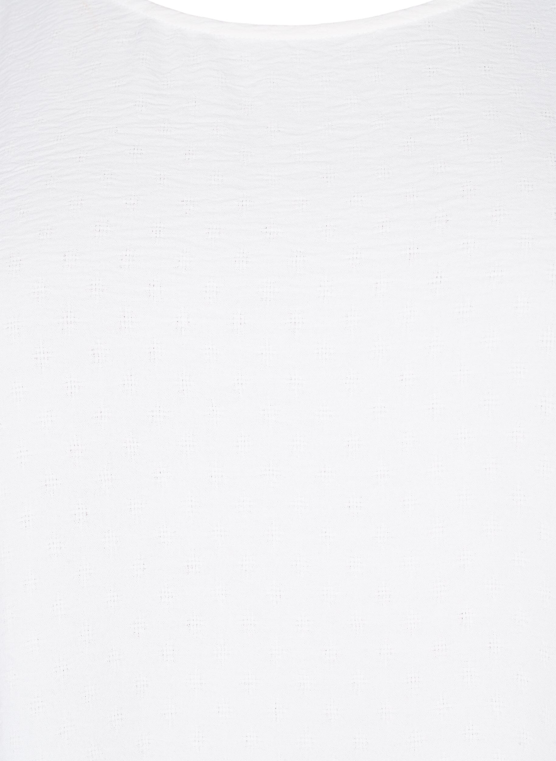 Zizzi  Langarmbluse mit Struktur, Bright White, Packshot image number 2