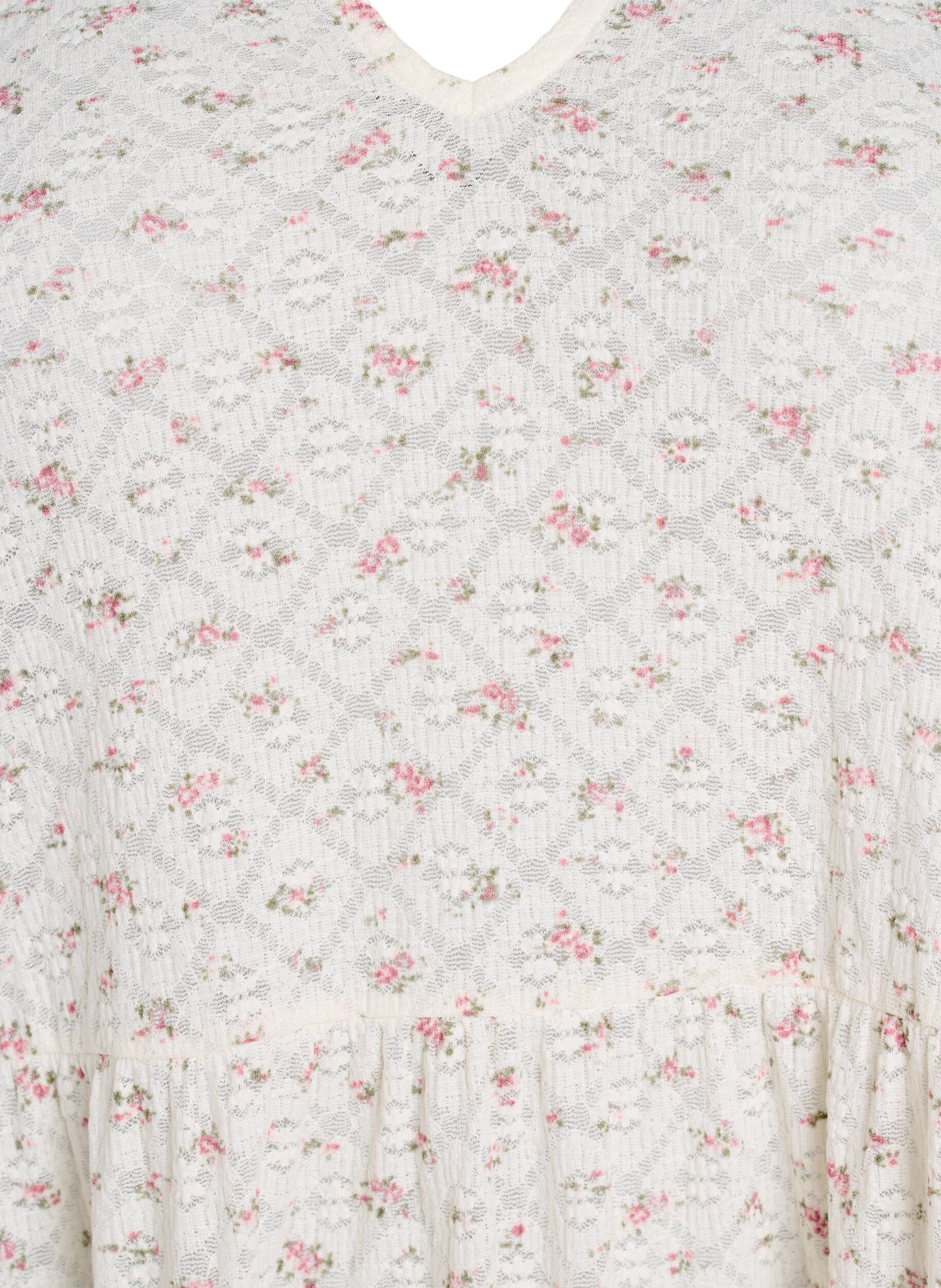 Zizzi Kurzes Kleid in A-Linie mit 1/2 &Auml;rmeln, Wei&szlig;, Packshot image number 2