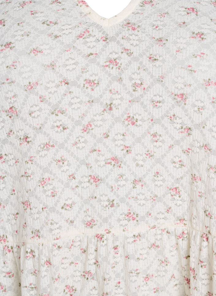 Kurzes Kleid in A-Linie mit 1/2 Ärmeln, Weiß, Packshot image number 2