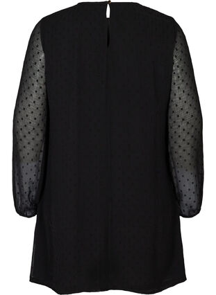 Langarm Kleid mit A-Linie, Black, Packshot image number 1