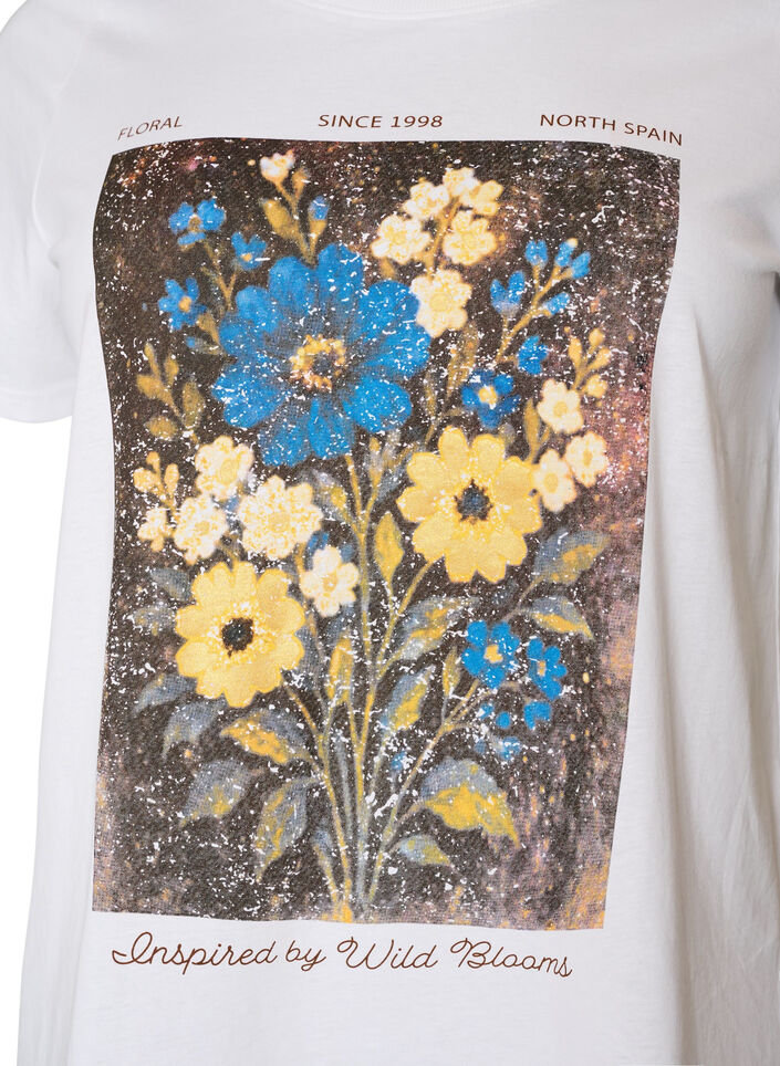 T-Shirt aus Baumwolle mit Frontprint, Wei&szlig;, Packshot image number 2