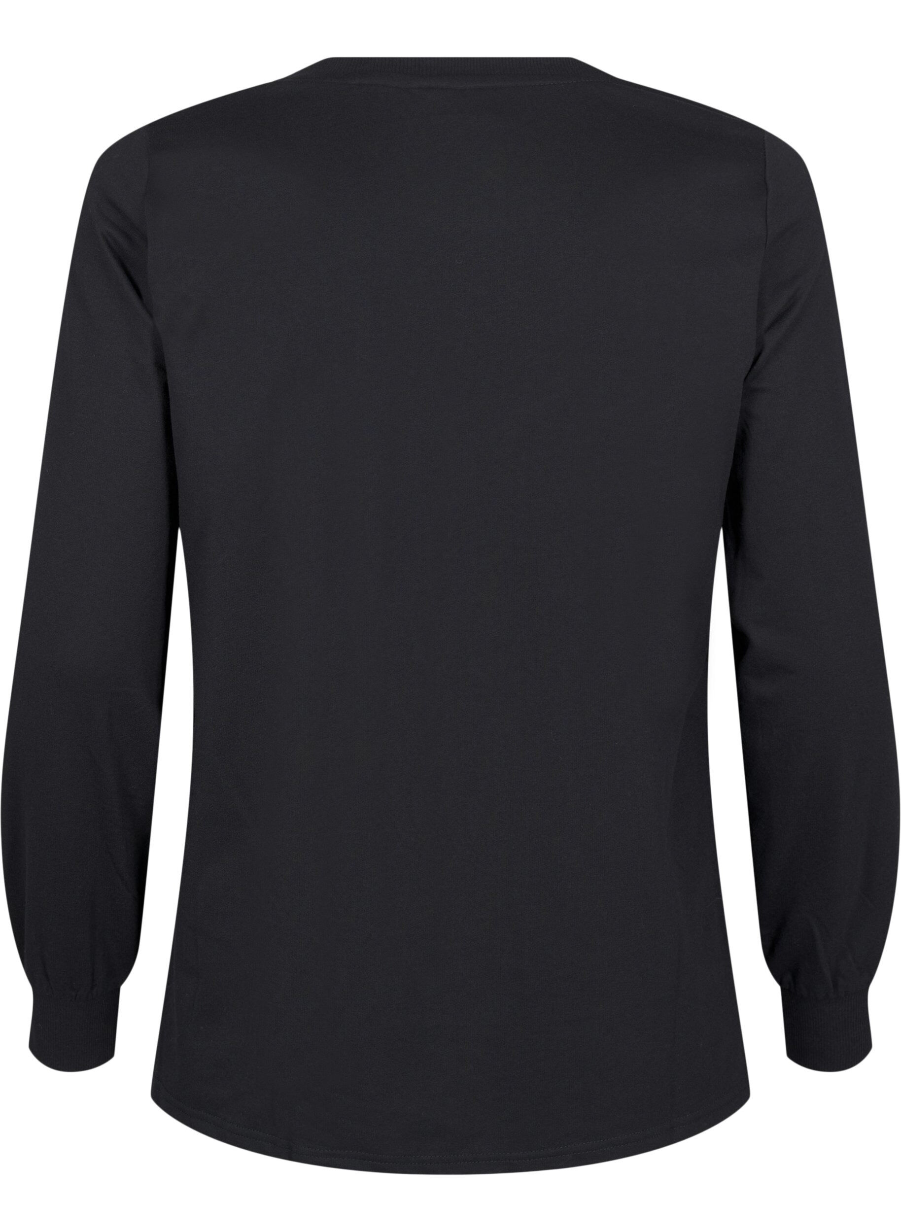 Zizzi Sweatshirt mit Spitzendetails, Black, Packshot image number 1