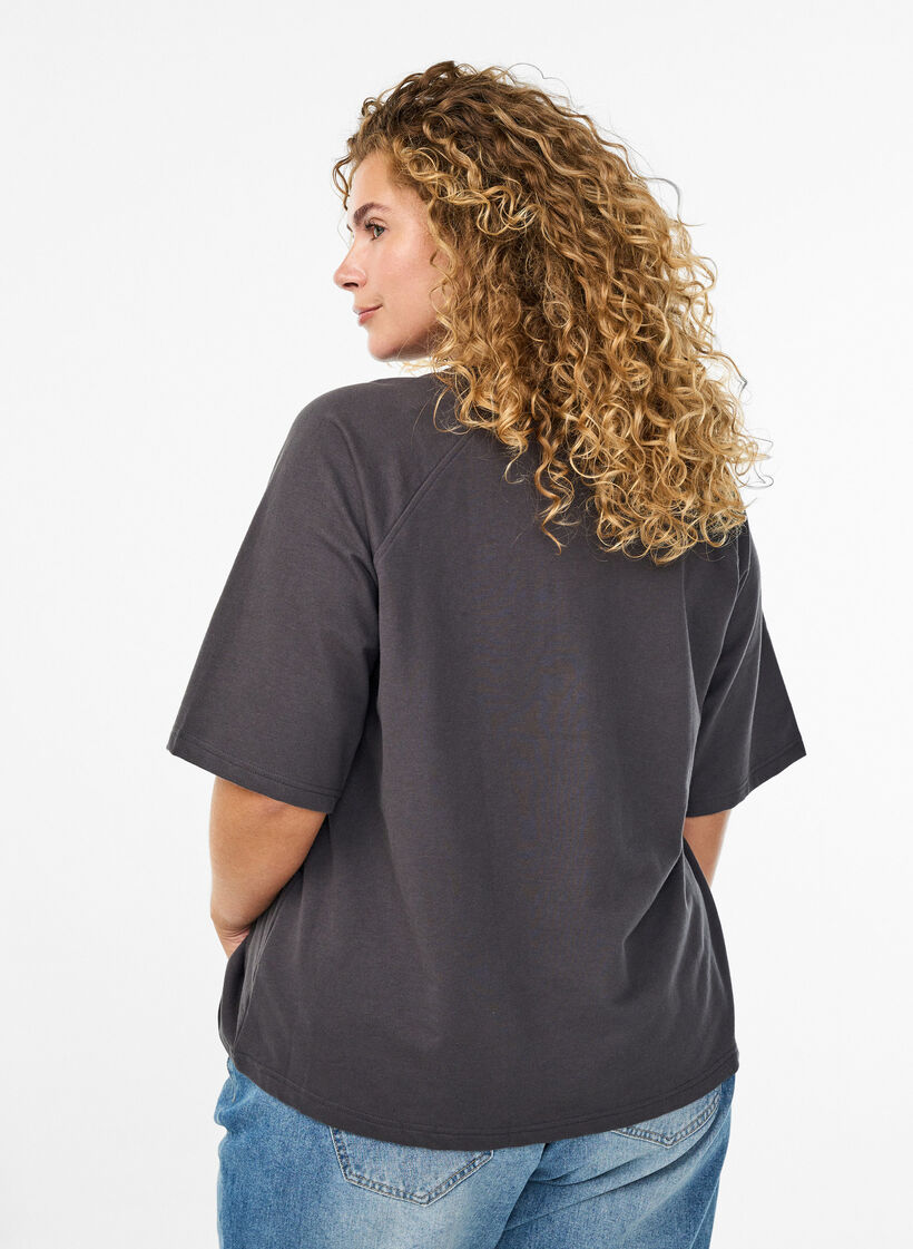 Jerseybluse mit 1/2-Raglan&auml;rmeln, Grau, Model image number 2