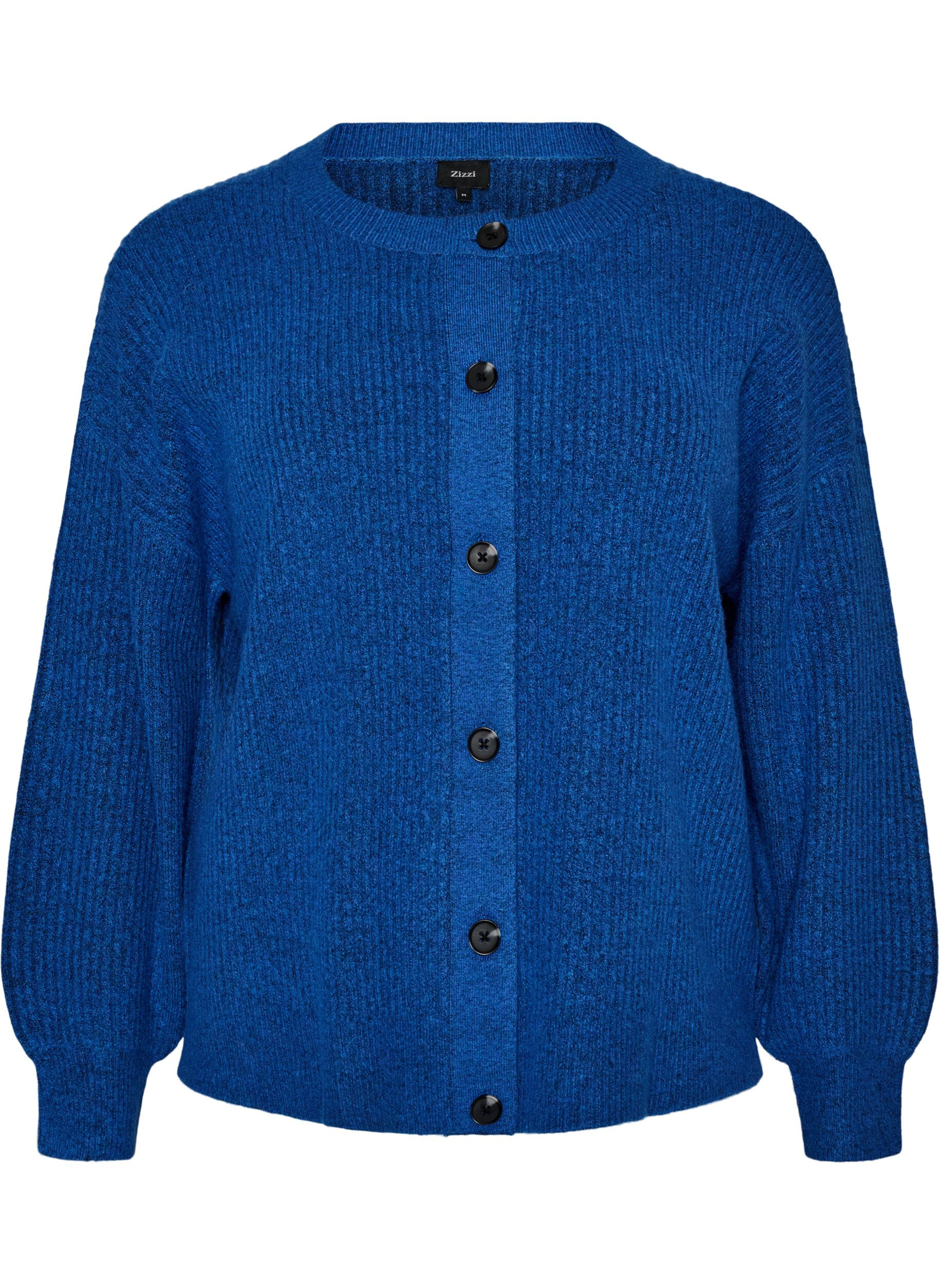 ZizziRippenstrick Strickjacke mit Kn&ouml;pfen, Blau, Packshot image number 0