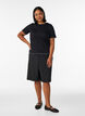 T-Shirt aus Baumwolle mit gewellten Kontrastkanten, Schwarz, Model image number 1