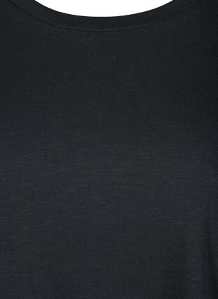 Kurzarm T-Shirt aus Baumwolle, Black, Packshot image number 2