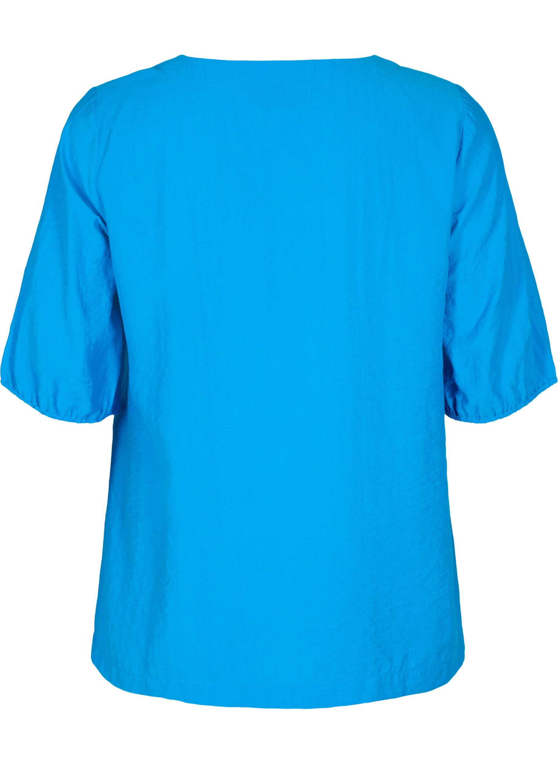 Zizzi Bluse mit Ballon&auml;rmeln, Indigo Bunting, Packshot image number 1