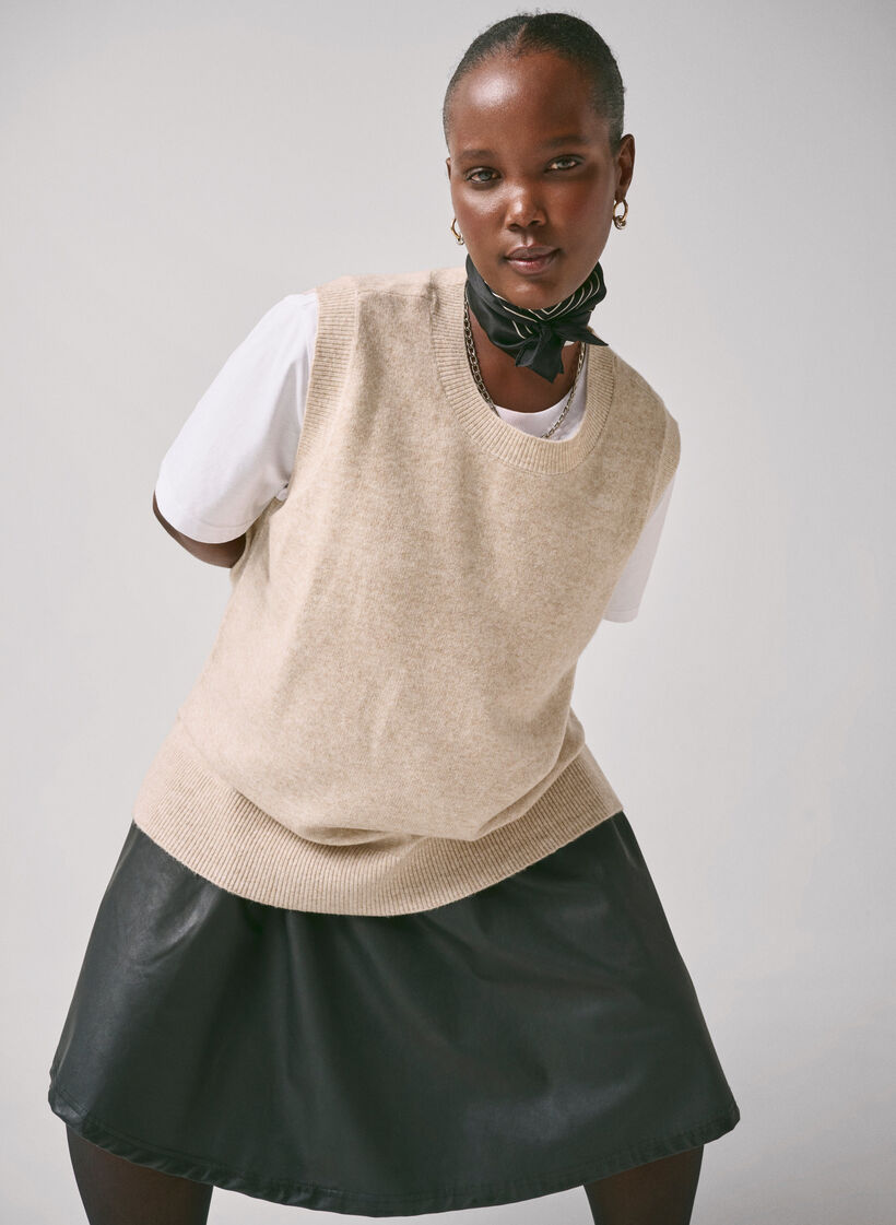  Strickweste mit Rippbündchen, Pumice Stone Mel., Image image number 0