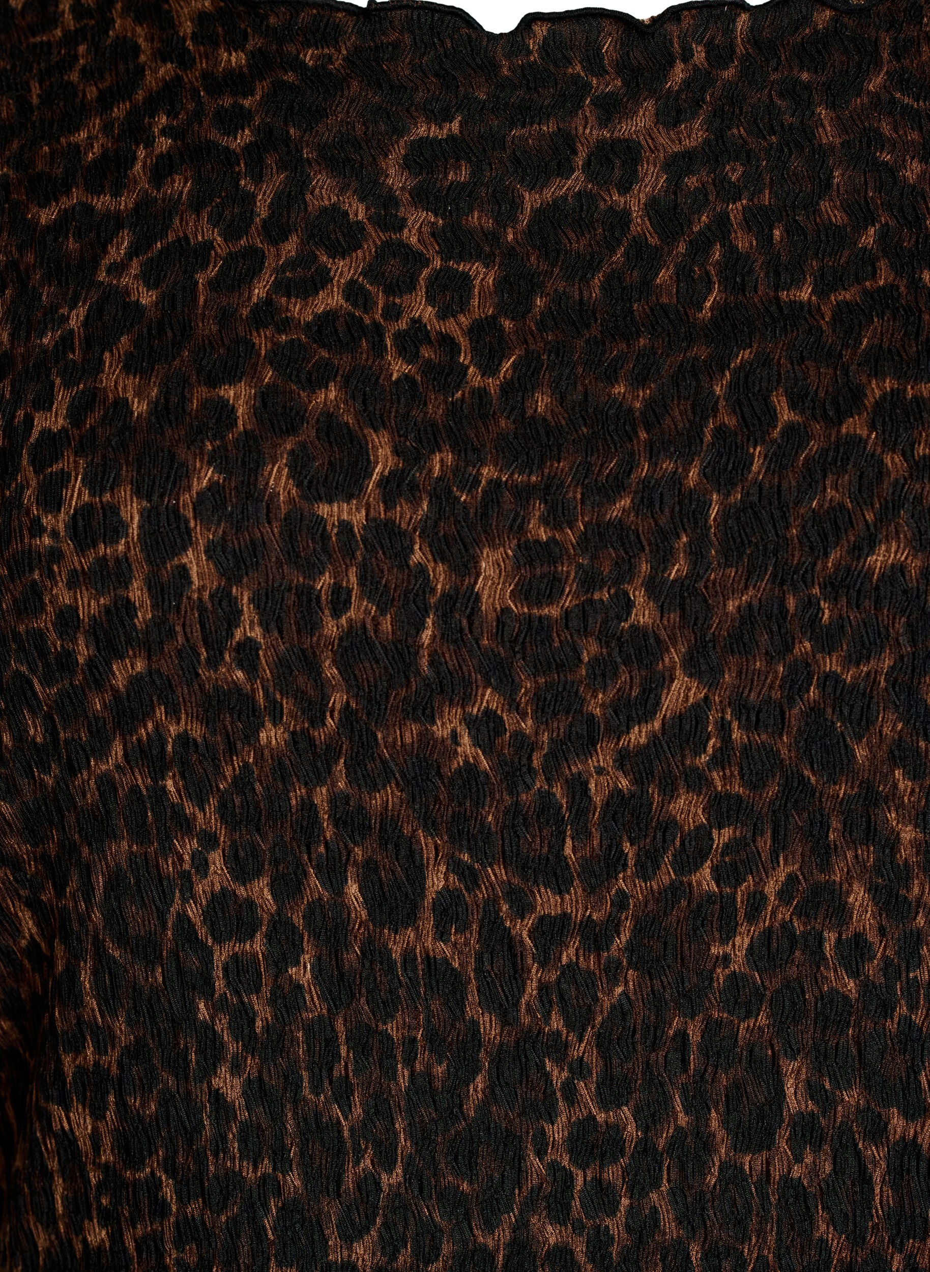 Zizzi Strukturiertes Midikleid mit kurzen &Auml;rmeln, Braun, Packshot image number 2