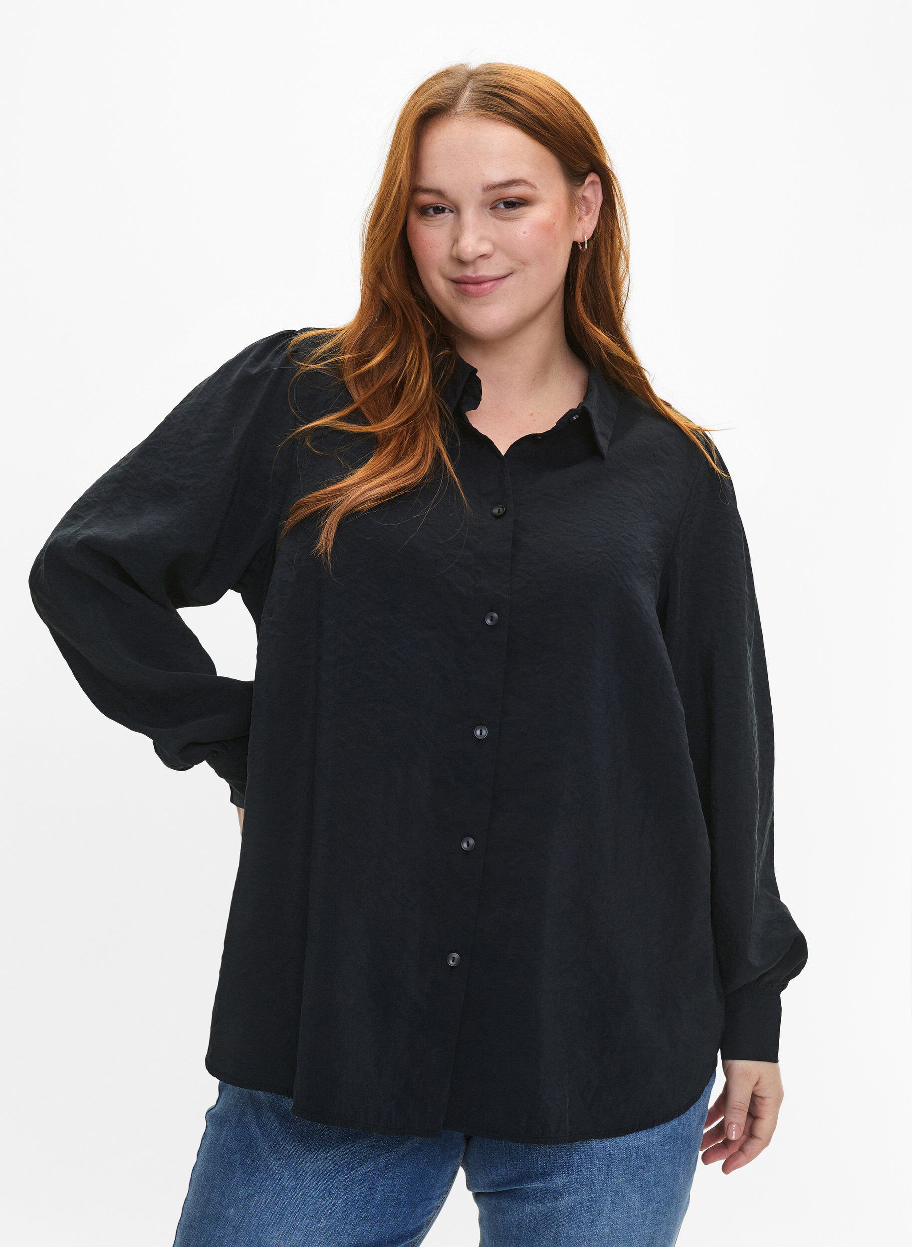 Zizzi Bluse aus TENCEL&trade; Modal, Black, Model image number 0