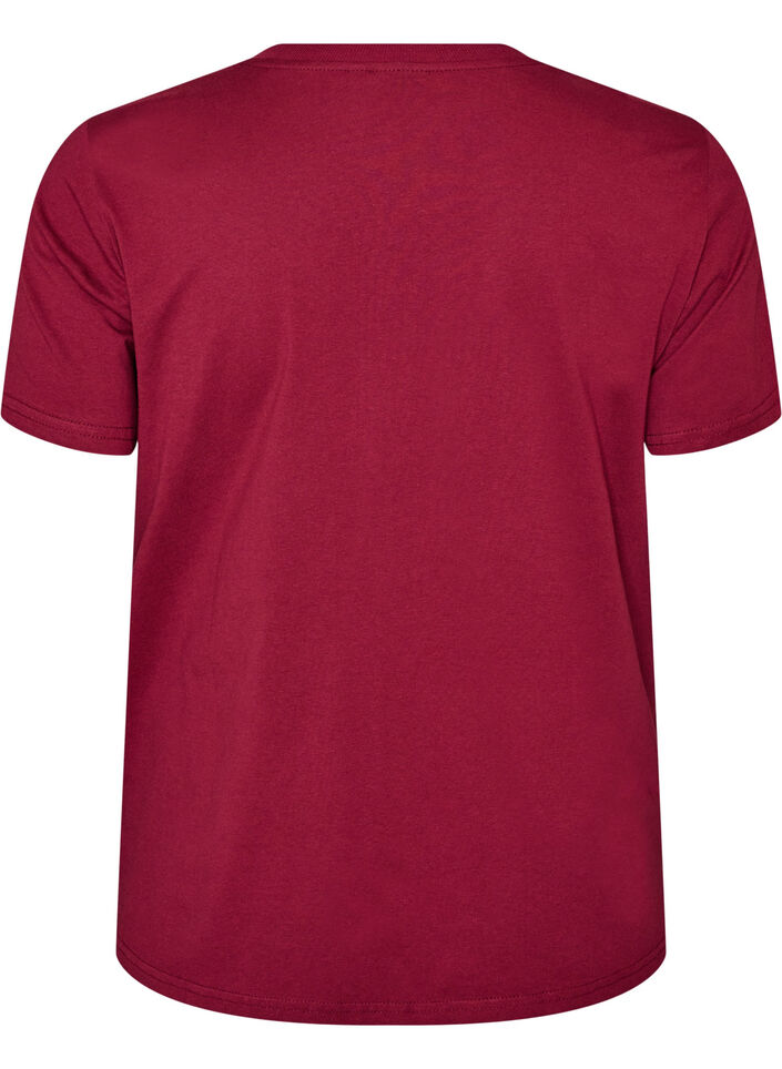 Basic T-Shirt aus Baumwolle mit Rundhalsausschnitt, Rot, Packshot image number 1