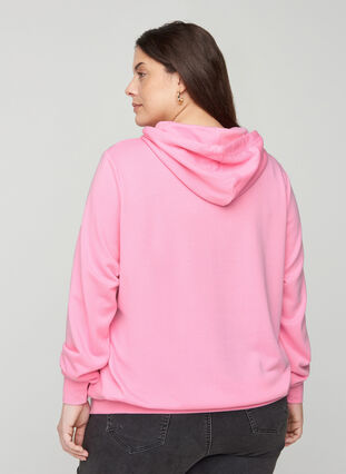 Sweatshirt mit Kapuze und Tasche, Prism Pink, Model image number 1