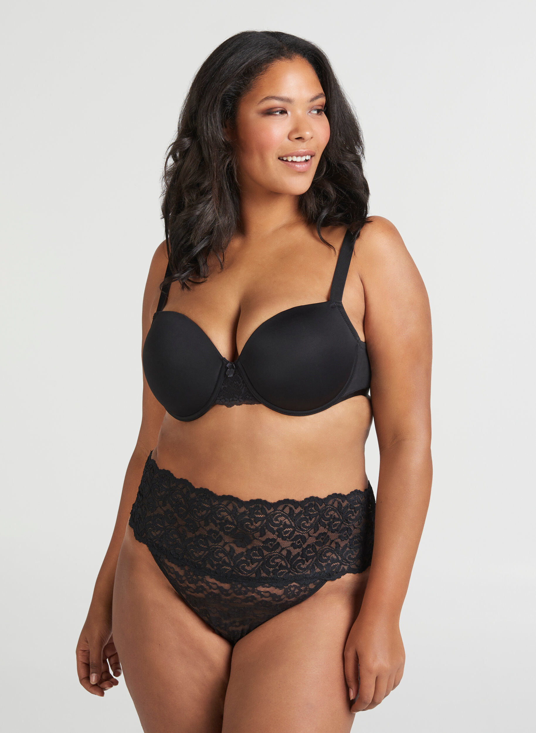 Zizzi 2er-Pack G-String Slips, Schwarz, Model image number 3