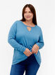 Melange-Bluse mit langen Ärmeln, Legion Blue Mel., Model image number 0