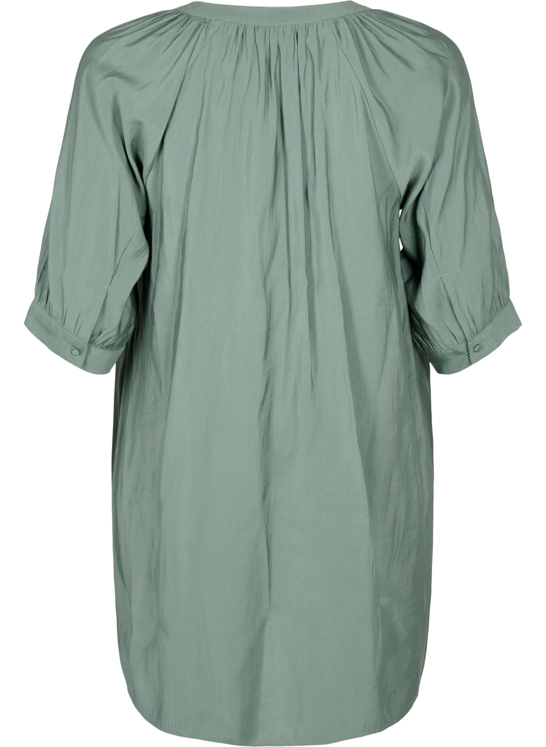 Zizzi Visa-Tunic mit 3/4 Pantoletten, Duck Green, Packshot image number 1