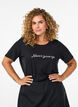 T-Shirt mit Print, Schwarz, Model image number 0