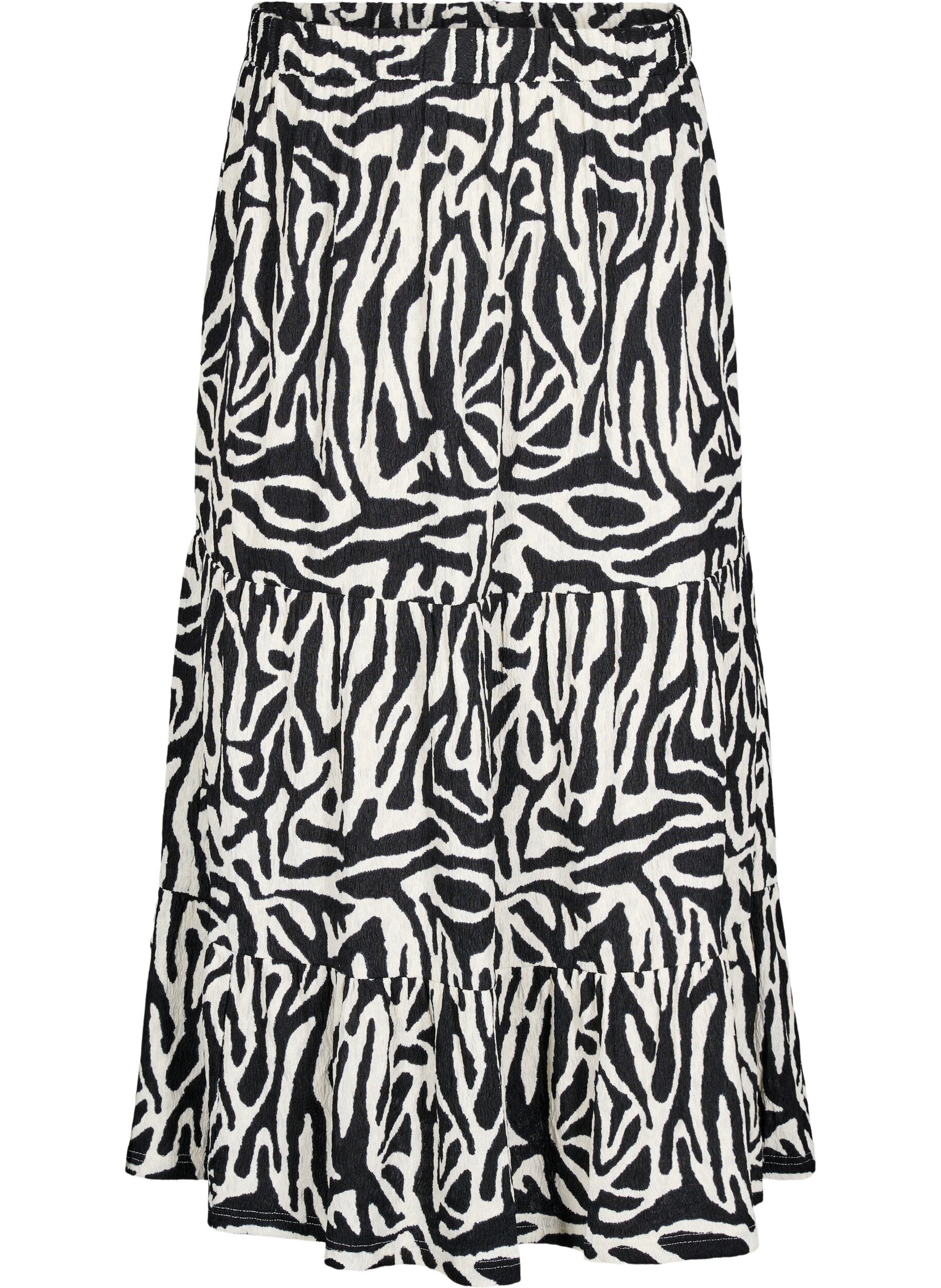Zizzi Langer Rock mit Zebraprint, Black w. White Zebra, Packshot image number 0