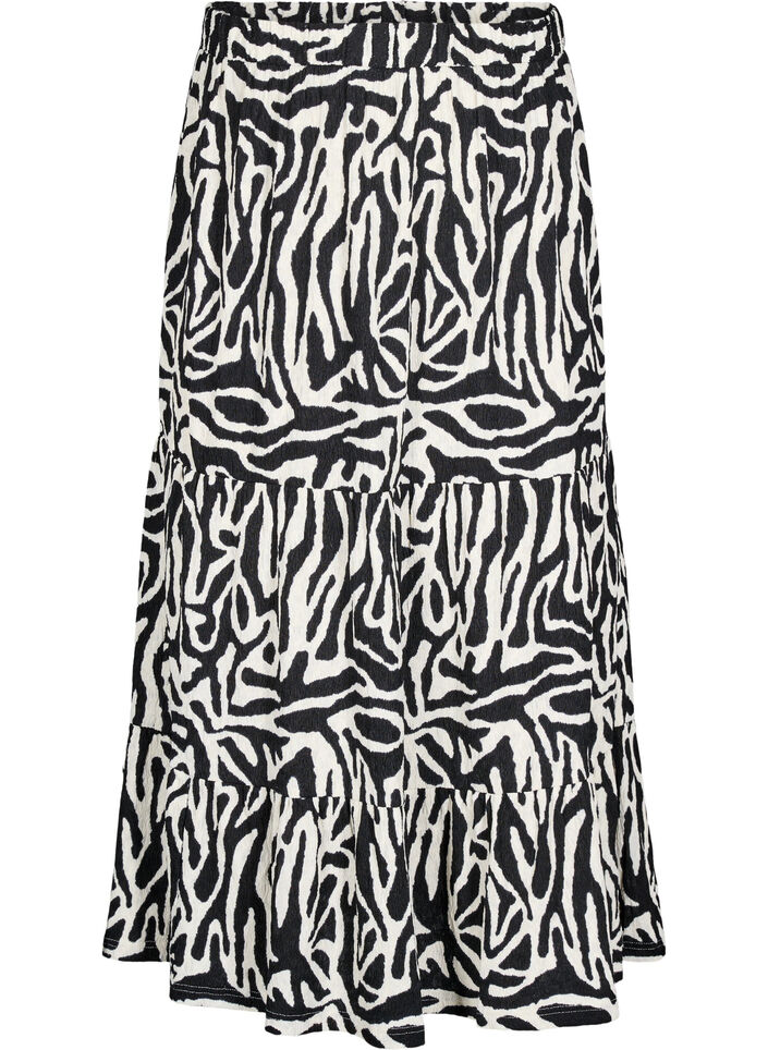 Langer Rock mit Zebraprint, Black w. White Zebra, Packshot image number 0