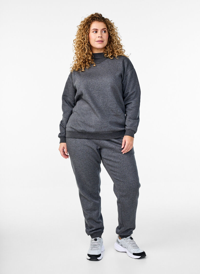 Sweathose mit hoher Taille, Grau, Model image number 0