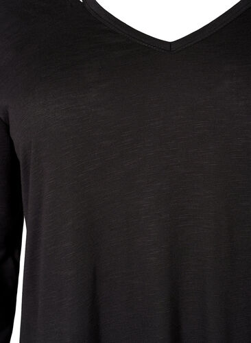 Trainings-T-Shirt in A-Form mit langen Ärmeln	, Black, Packshot image number 2