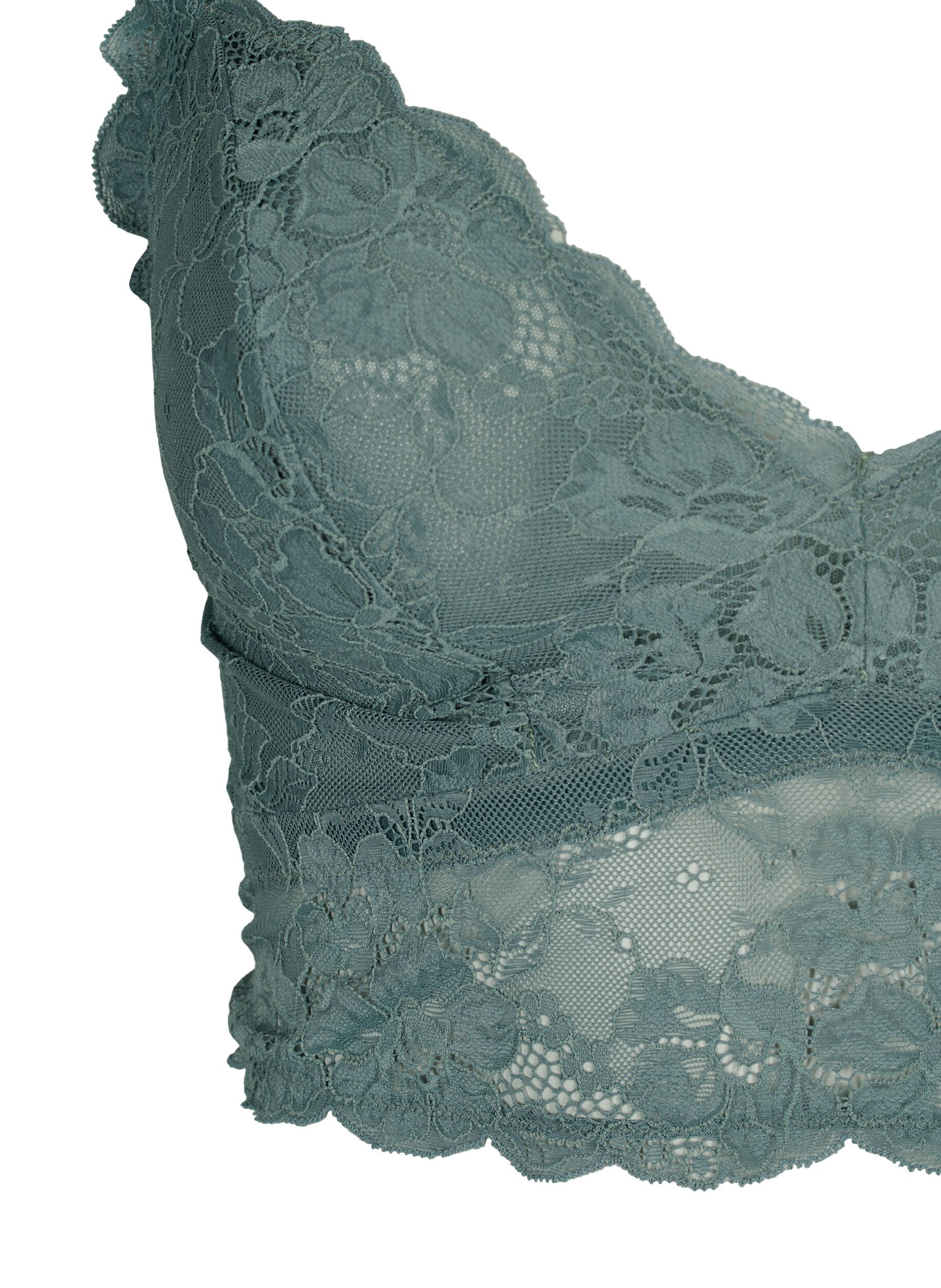 Zizzi Spitzen BH ohne B&uuml;gel, Balsam Green Ass, Packshot image number 2
