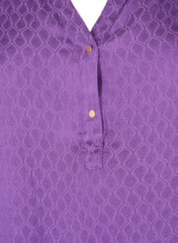 Viskose Tunika mit Ton-in-Ton-Muster, Lavender Violet, Packshot image number 2