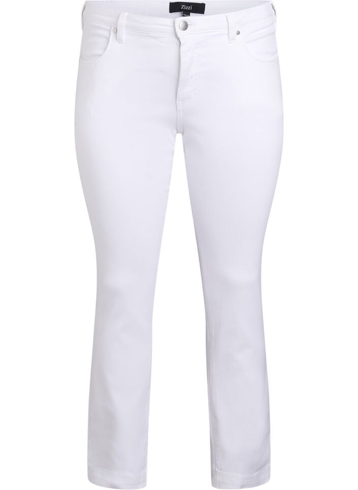 Slim Fit Emily Jeans mit normaler Taillenh&ouml;he, Wei&szlig;, Packshot image number 0