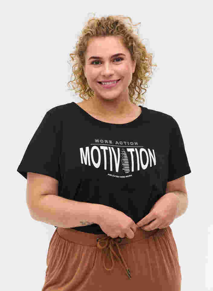 Trainings-T-Shirt mit Print, Black More Action, Model image number 0